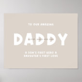 Personalisierter Daddy Bold Typographie Vatertag Poster (Vorne)