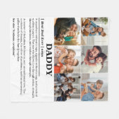 Personalisierter Daddy Definition 6 FotoCollage Fleecedecke (Vorderseite (Horizontal))