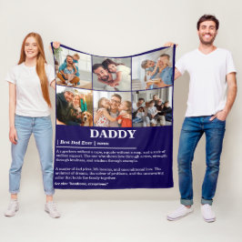 Personalisierter Daddy Definition 6 FotoCollage Fleecedecke