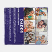 Personalisierter Daddy Definition 6 FotoCollage Fleecedecke (Vorderseite (Horizontal))