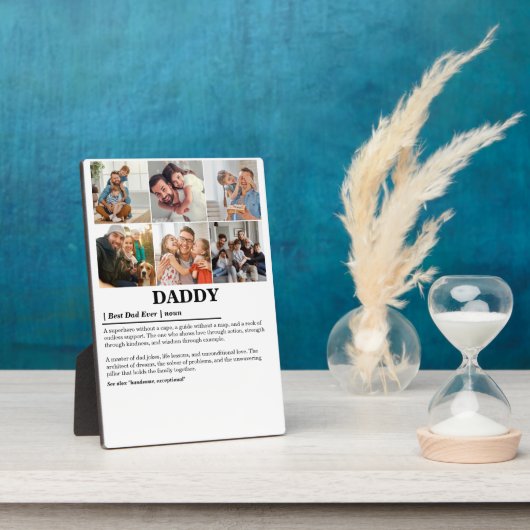 Personalisierter Daddy Definition 6 FotoCollage Fotoplatte (Seite)