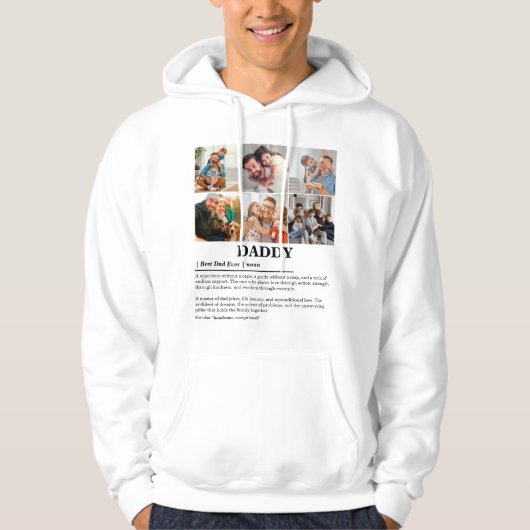 Personalisierter Daddy Definition 6 FotoCollage Hoodie (Vorderseite)