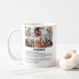 Personalisierter Daddy Definition 6 FotoCollage Kaffeetasse