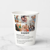 Personalisierter Daddy Definition 6 FotoCollage Pappbecher (Rückseite)