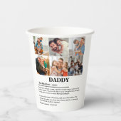 Personalisierter Daddy Definition 6 FotoCollage Pappbecher (Vorderseite)
