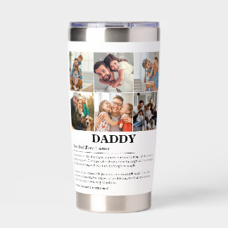 Personalisierter Daddy Definition 6 FotoCollage Thermobecher