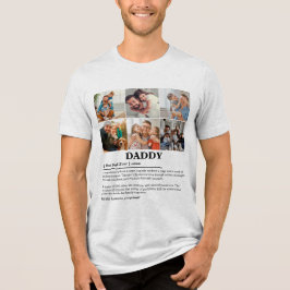 Personalisierter Daddy Definition 6 FotoCollage Tri-Blend Shirt