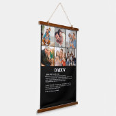 Personalisierter Daddy Definition 6 FotoCollage Wandteppich Mit Holzrahmen (Gewinkelt)