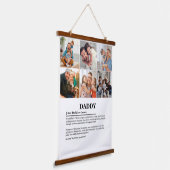 Personalisierter Daddy Definition 6 FotoCollage Wandteppich Mit Holzrahmen (Gewinkelt)