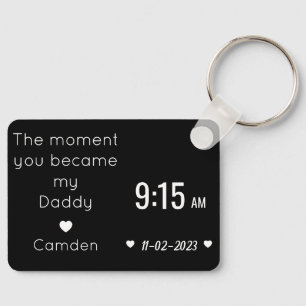 Personalisierter Daddy-Moment, individuelles Gebur Schlüsselanhänger