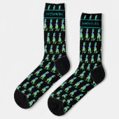 Personalisierter Daddy saurus Lustiger Papa Dinosa Socken (Linkes Detail)