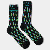 Personalisierter Daddy saurus Lustiger Papa Dinosa Socken (Rechts)
