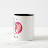 Personalisierter Daddy to be from Bump Christmas 2 Zweifarbige Tasse (Mittel)