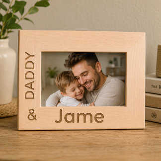 Personalisierter Daddy und Sohn Bilderrahmen Geätzte Rahmen