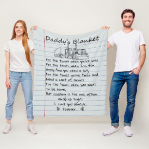 Personalisierter Daddy's Lkw-Knöchel aus dem Kids- Fleecedecke