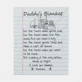 Personalisierter Daddy's Lkw-Knöchel aus dem Kids- Fleecedecke (Vorderseite)