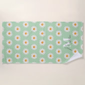 Personalisierter Daisy Floral Beach Handtuch Indiv (Vorderseite)