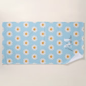 Personalisierter Daisy Floral Beach Handtuch Indiv (Vorderseite)