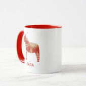 Personalisierter Dala-Pferdename Tasse (Vorderseite Links)