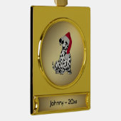 Personalisierter Dalmatiner Banner-Ornament Gold (Rechts)