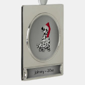Personalisierter Dalmatiner Banner-Ornament Silber (Rechts)