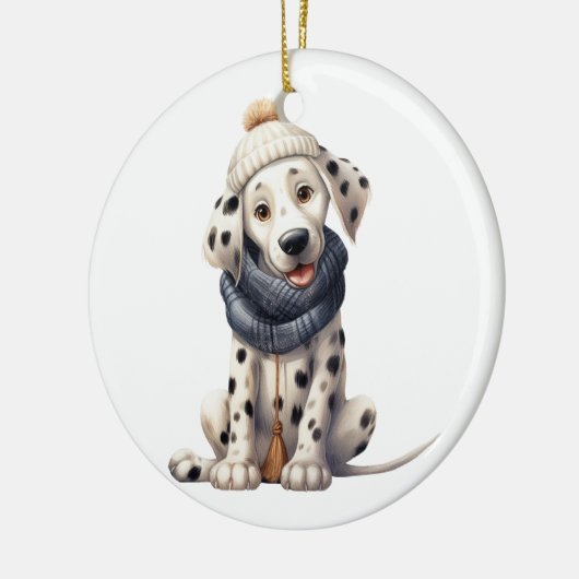 Personalisierter Dalmatiner Keramik Ornament (Links)