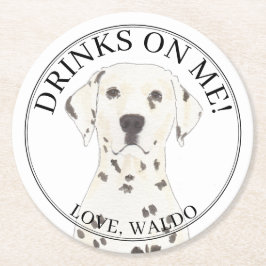 Personalisierter Dalmatiner Runder Pappuntersetzer