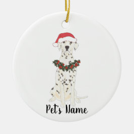 Personalisierter Dalmatiner Weihnachten Keramik Ornament