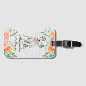 Personalisierter Dalmatiner Welpe Wasserfarbe Gepäckanhänger (Vorderseite (Horizontal))