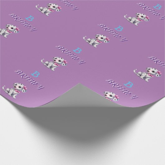 Personalisierter Dalmatiner Welpenmonogramm - Geschenkpapier (Ecke)
