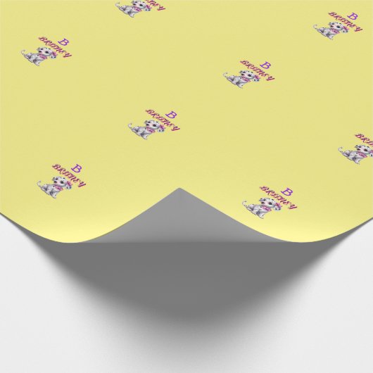 Personalisierter Dalmatiner Welpenmonogramm - Geschenkpapier (Ecke)