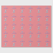 Personalisierter Dalmatiner Welpenmonogramm - Geschenkpapier (Flach)