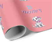 Personalisierter Dalmatiner Welpenmonogramm - Geschenkpapier (Rolleneckpunkt)