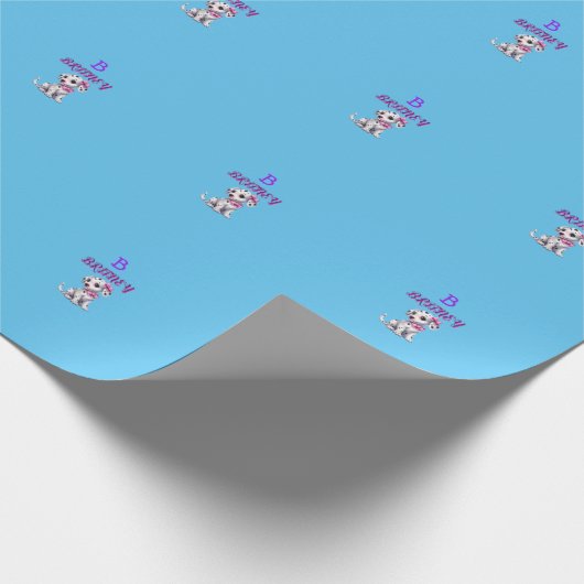 Personalisierter Dalmatiner Welpenmonogramm - Geschenkpapier (Ecke)