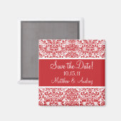 Personalisierter Damask Speichern des Datumsfenste Magnet (Vorderseite/Rückseite)