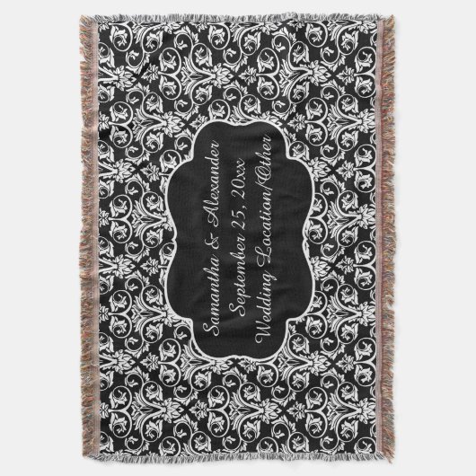 Personalisierter Damaskus-Hochzeitschutz Decke (Vorderseite Vertikal)