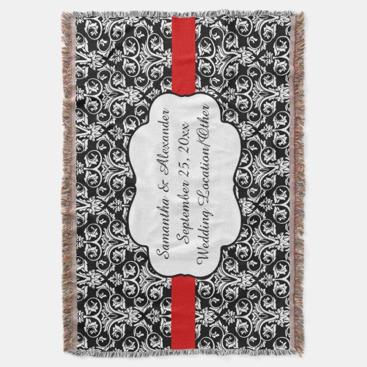 Personalisierter Damaskus-Hochzeitschutz Decke (Vorderseite Vertikal)