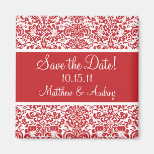 Personalisierter Damast-Save the Date Magnet