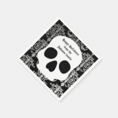 Personalisierter Damast und Schädel Serviette (Ecke)