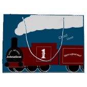 Personalisierter Dampfzug - Geburtstag Große Geschenktüte (Rückseite)