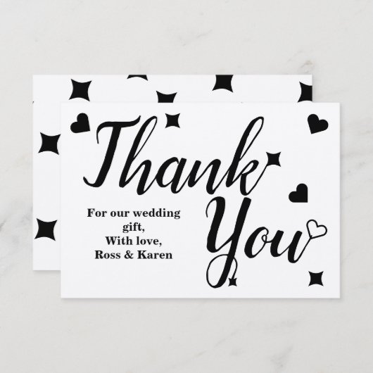 Personalisierter Dank an Simple Rustic Typografie Dankeskarte (Vorne/Hinten)