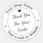 Personalisierter Dank für Ihr Auftragsgeschäft Runder Aufkleber (Vorderseite)