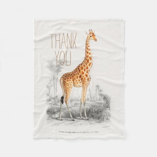 Personalisierter Dank für Ihr Tier Giraffe Fleecedecke (Vorderseite)