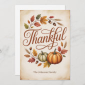Personalisierter Dankbarer Herbst Feiertagskarte (Vorne/Hinten)