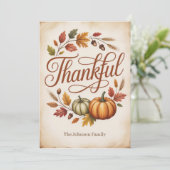 Personalisierter Dankbarer Herbst Feiertagskarte (Stehend Vorderseite)