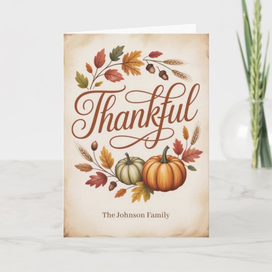Personalisierter Dankbarer Herbst Karte (Vorderseite)