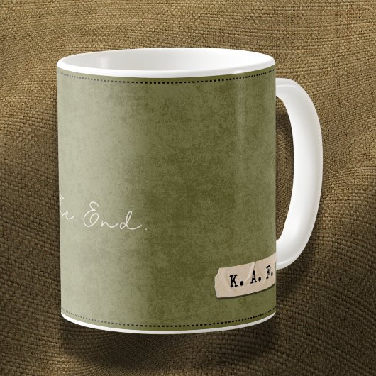 Personalisierter "Das Ende" Moosgrüner Becher Kaffeetasse