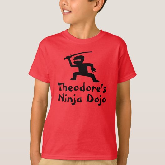 Personalisierter das Ninja des Kindes T - Shirt (Vorderseite)