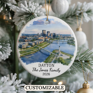 Personalisierter Dayton-Schmuck, Benutzerdefiniert Keramik Ornament