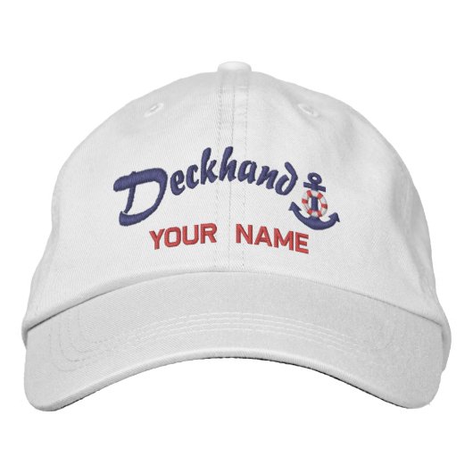 Personalisierter Deckhand-Rettungsanker mit Ihrem Bestickte Baseballkappe (Vorderseite)